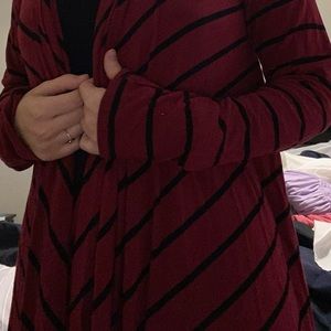 Cute black and red cardigan with buttons down the back